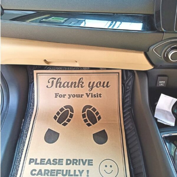 CONVRT Car Disposable Paper Foot Mat, Brown,